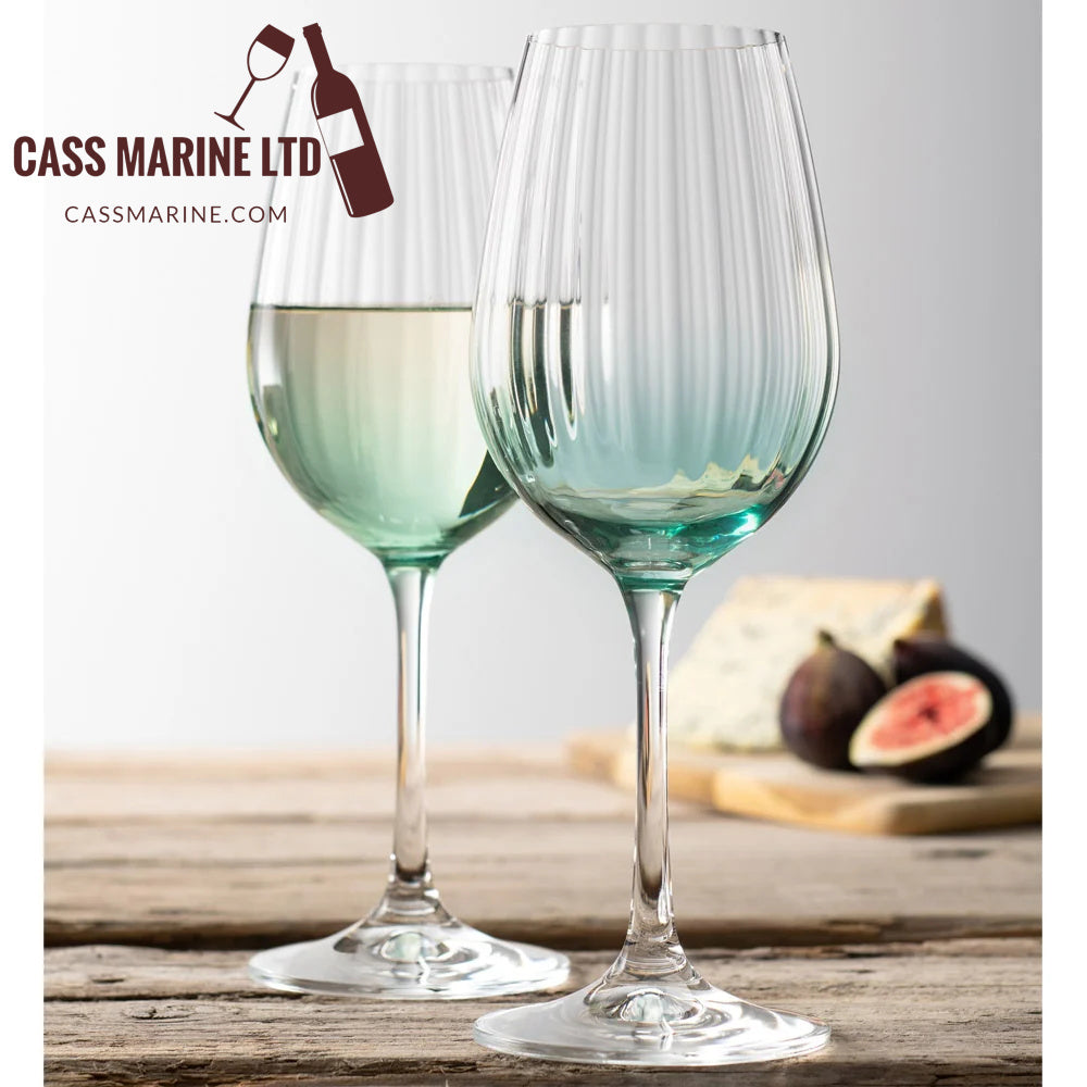 Galway Crystal Erne Wine Set of 2 in Aqua