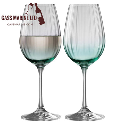 Galway Crystal Erne Wine Set of 2 in Aqua